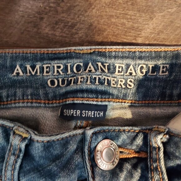 Farmcore American Eagle Outfitters Super Stretch Skinny Jeans Custom Cut Off - Picture 3 of 8